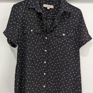 Black short sleeve button up